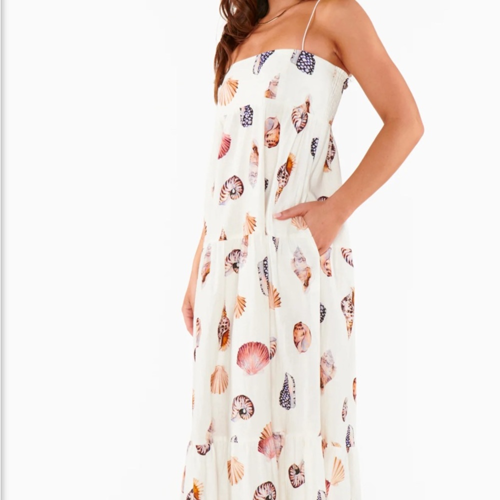 ShowMeYourMumu Long Weekend Maxi Dress Shell Linen XS